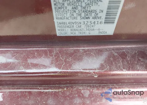 2025 Nissan Altima Sv Fwd from USA, damaged, VIN 1N4BL4DV9SN325416